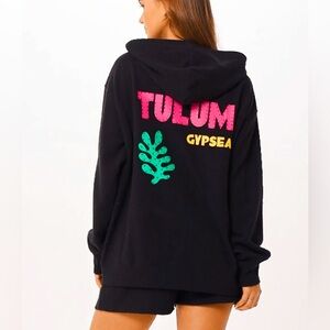 Women’s Vintage Havana Black TULUM Jet Setter Surf Wash Zip Up. Size Small. NWT